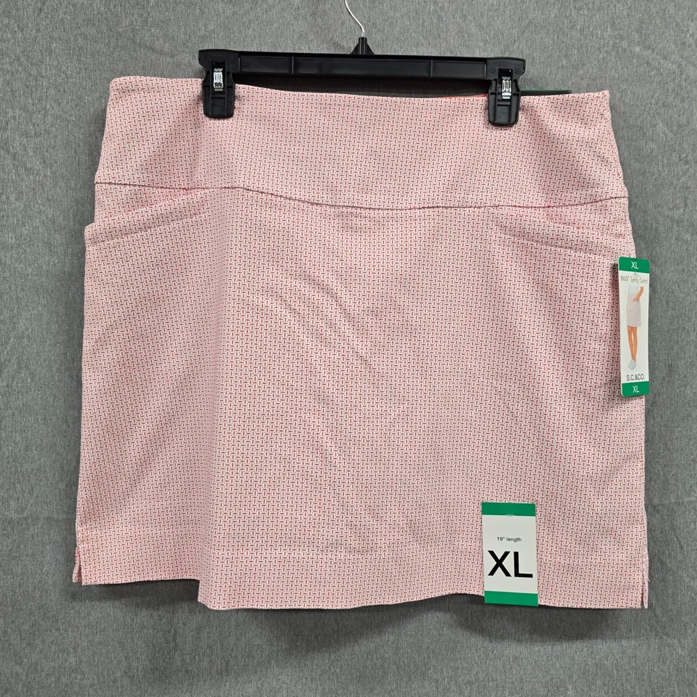 S.C. & CO. Womens 360 Tummy Control Skort‎ Coral Print XL